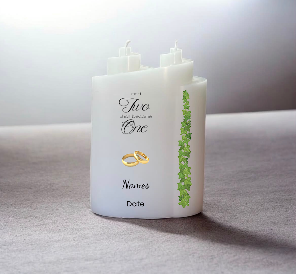 Wedding Candle Design "Ivy" - 2 wicks