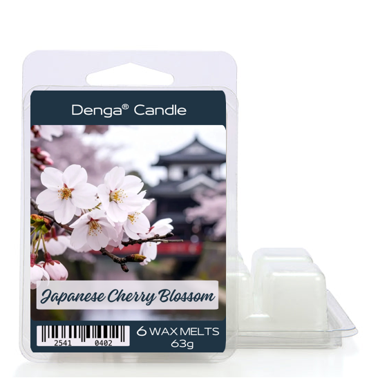 Denga Candle Japanese Cherry Blossom wax melts packaging on a white background