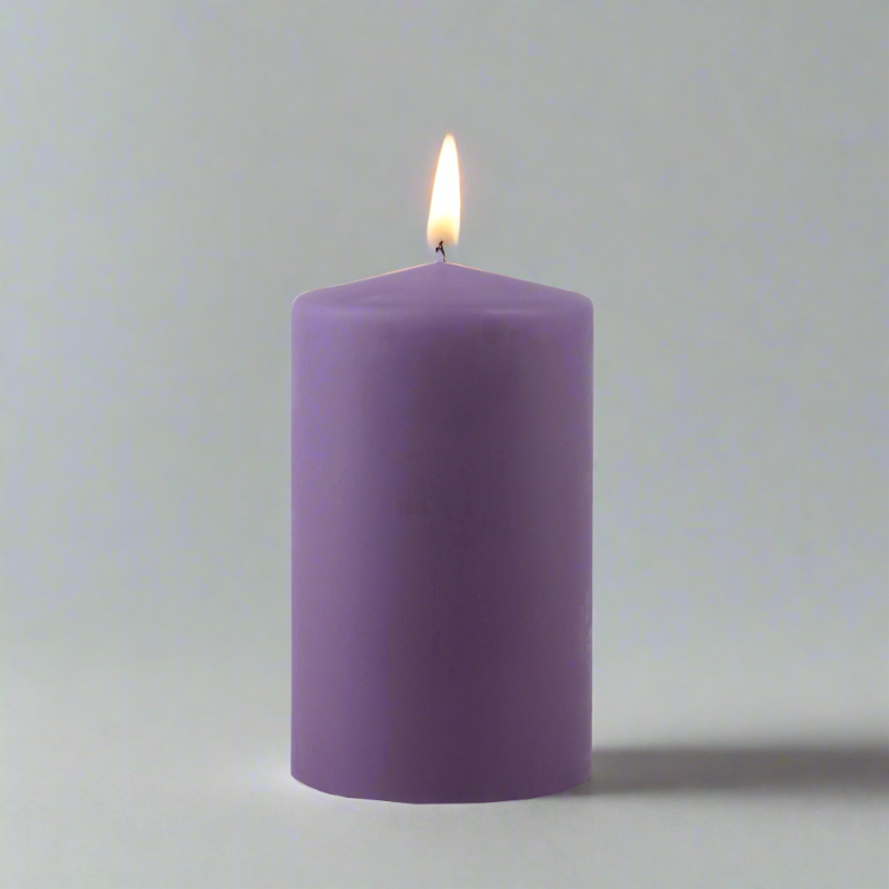 Dipped-pillar-candle-7x12cm-heather