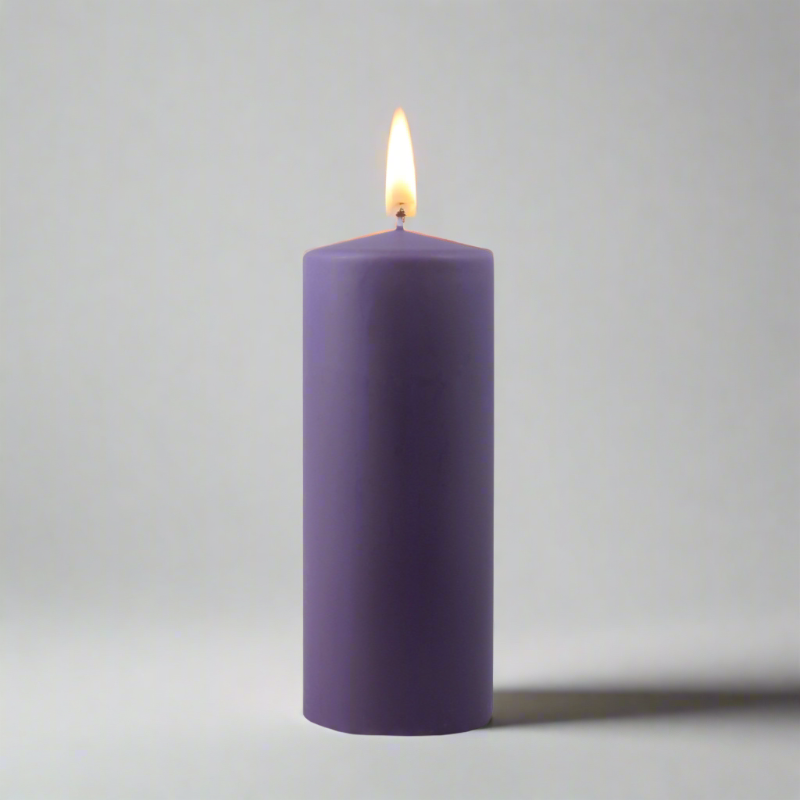 Dipped-pillar-candle-7x18cm-heather