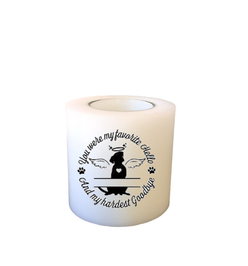 Everlasting Candle - printed: "Pet-loss message"