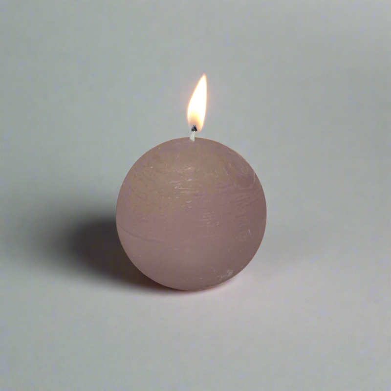 Rustic-ball-candle-Dustypink