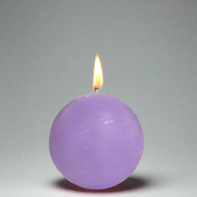 Rustic-ball-candle-Lilac-8cm