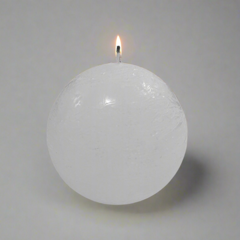 Rustic-ball-candle-white