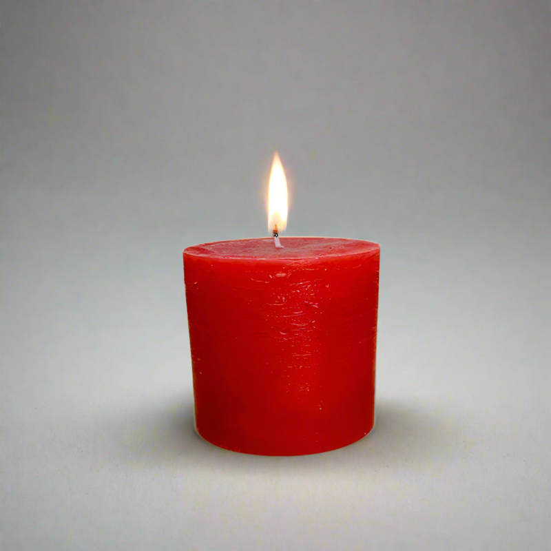 Rustic-candle-10x10-Red