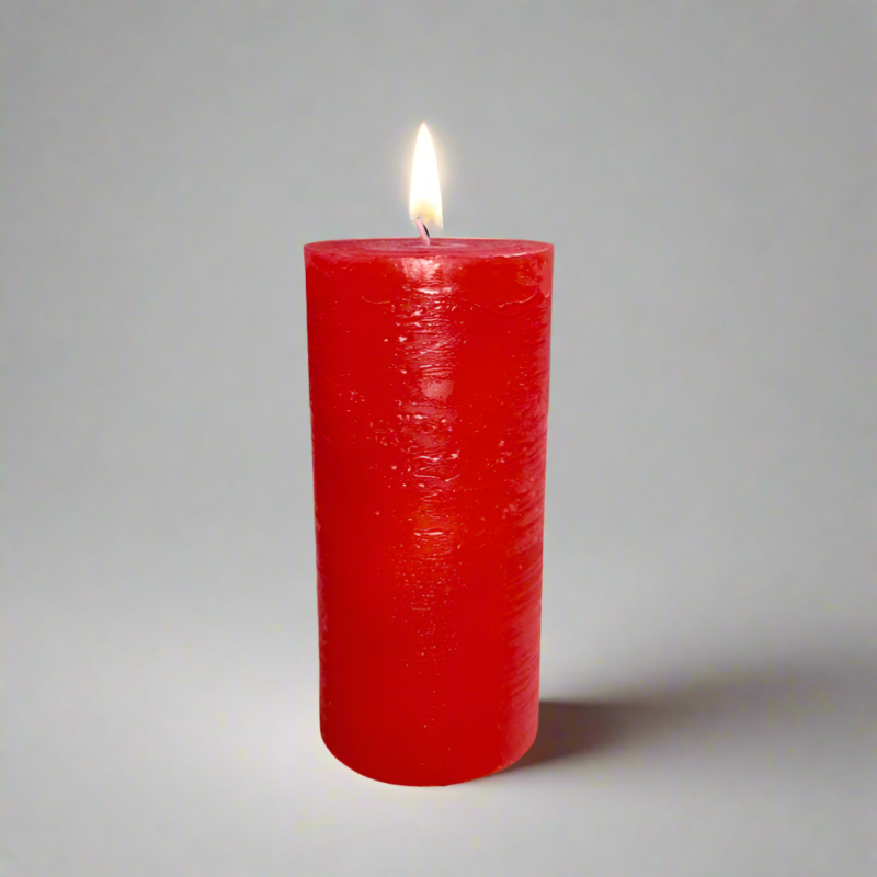 Rustic-candle-5.5x12-Red
