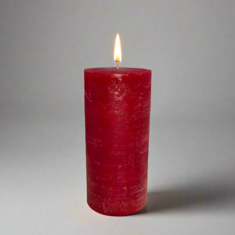 Rustic-candle-5.5x12-Ruby