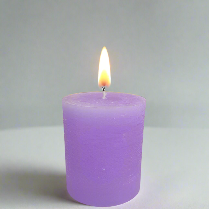 Rustic-candle-7x8-Lilac