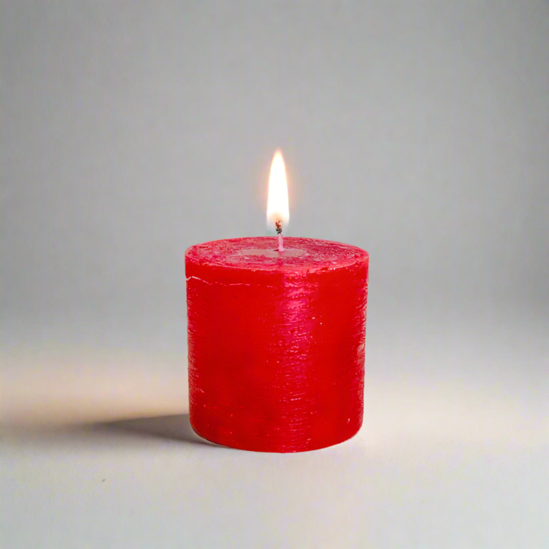 Rustic-candle-8x8-Red