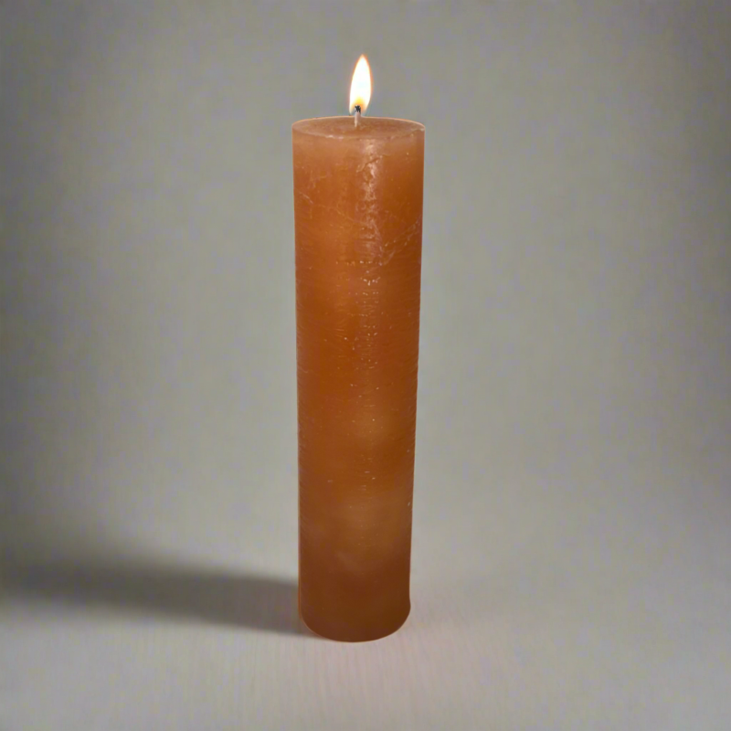 Rustic-pillar-candle-4.5x19-Amber