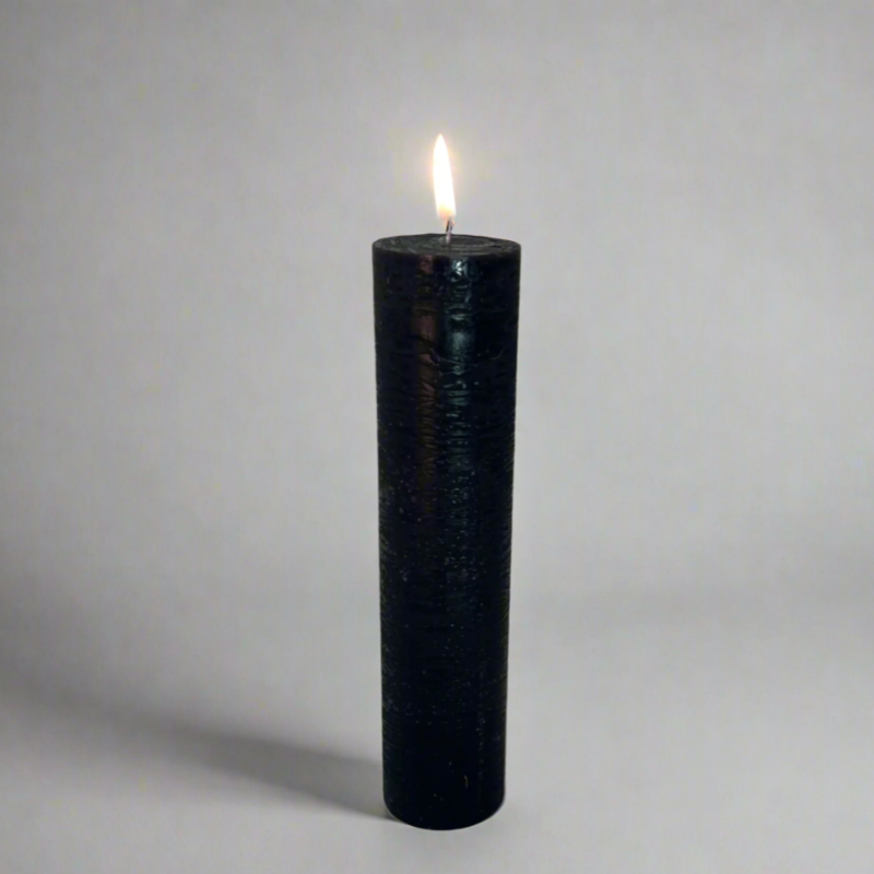 Rustic-pillar-candle-4.5x19-Black