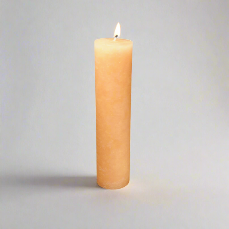 Rustic-pillar-candle-4.5x19-Peach