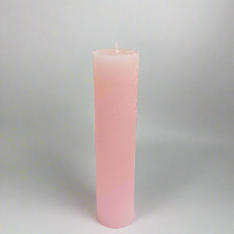 Rustic-pillar-candle-4.5x19-Rose