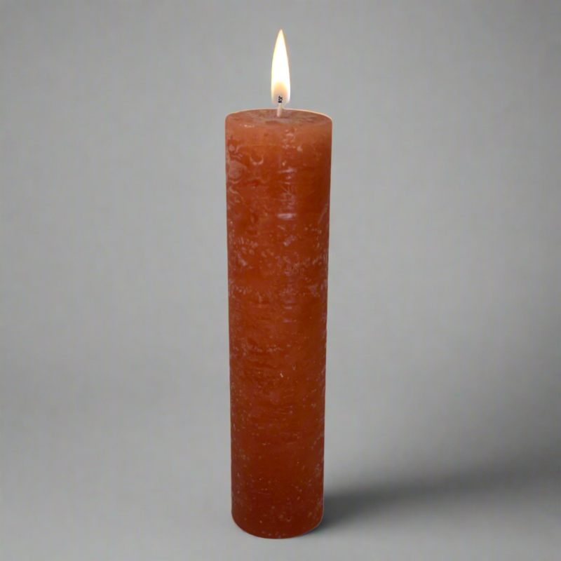 Rustic-pillar-candle-4.5x19-Terracotta