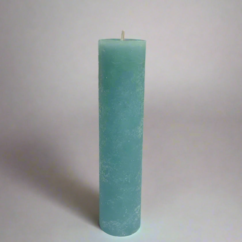 Rustic-pillar-candle-4.5x19-Turquiose