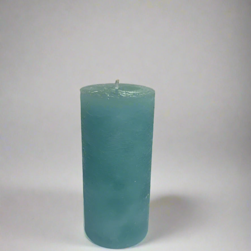 Rustic-pillar-candle-5.5x12-Turquoise