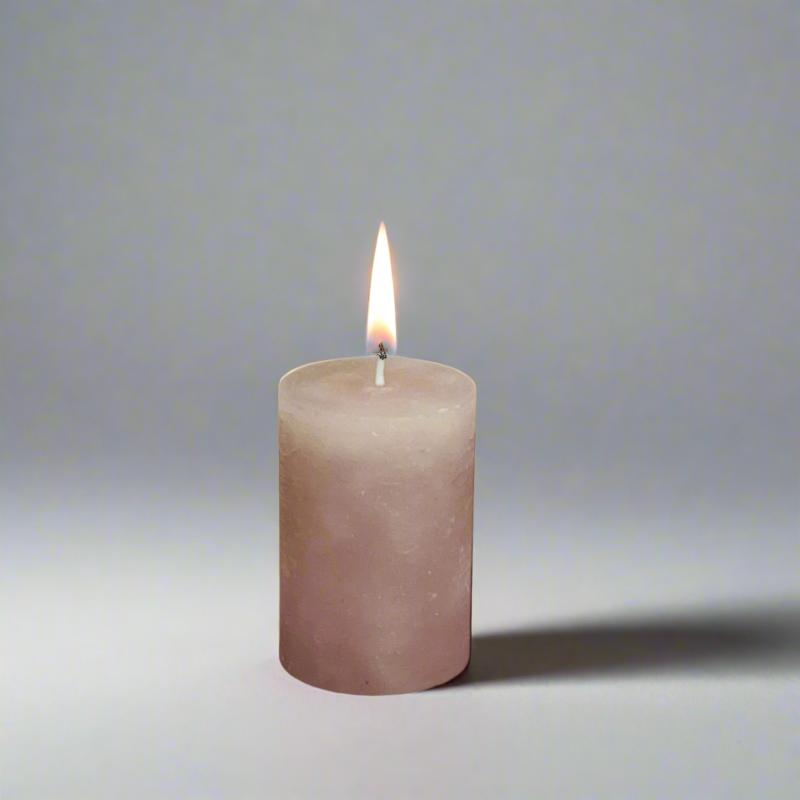 Rustic-pillar-candle-5.5x8-Dustypink