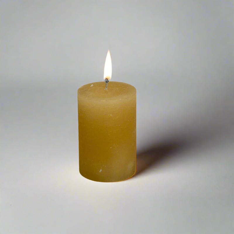Rustic-pillar-candle-5.5x8-Honey