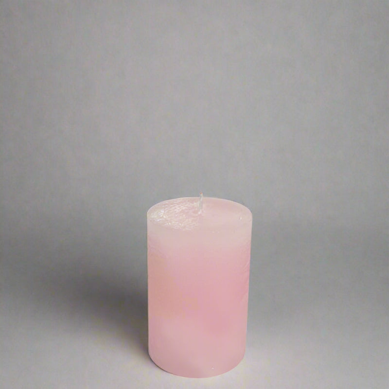 Rustic-pillar-candle-5.5x8-Rose