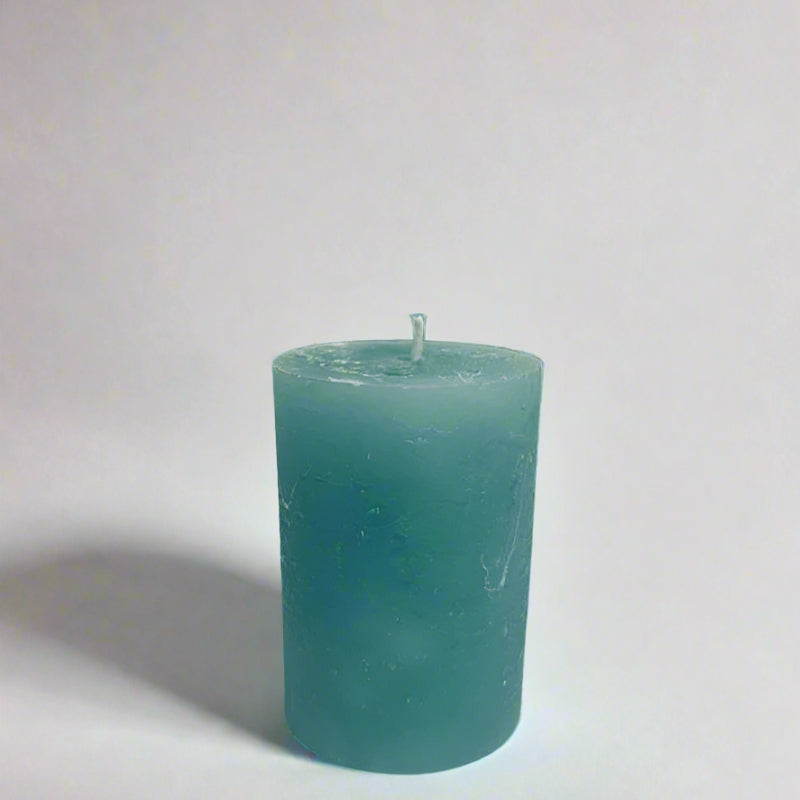 Rustic-pillar-candle-5.5x8-Turquiose