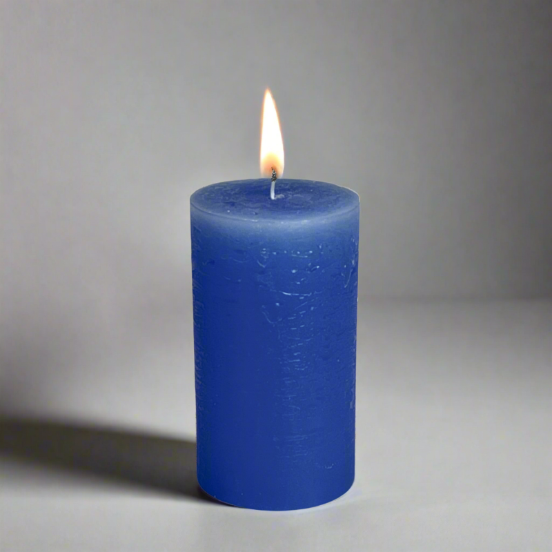 Rustic-pillar-candle-7x12-Blue