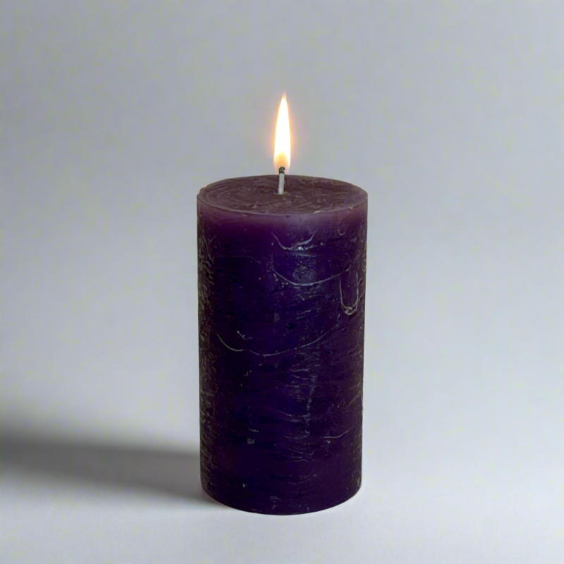 Rustic-pillar-candle-7x12-Plum