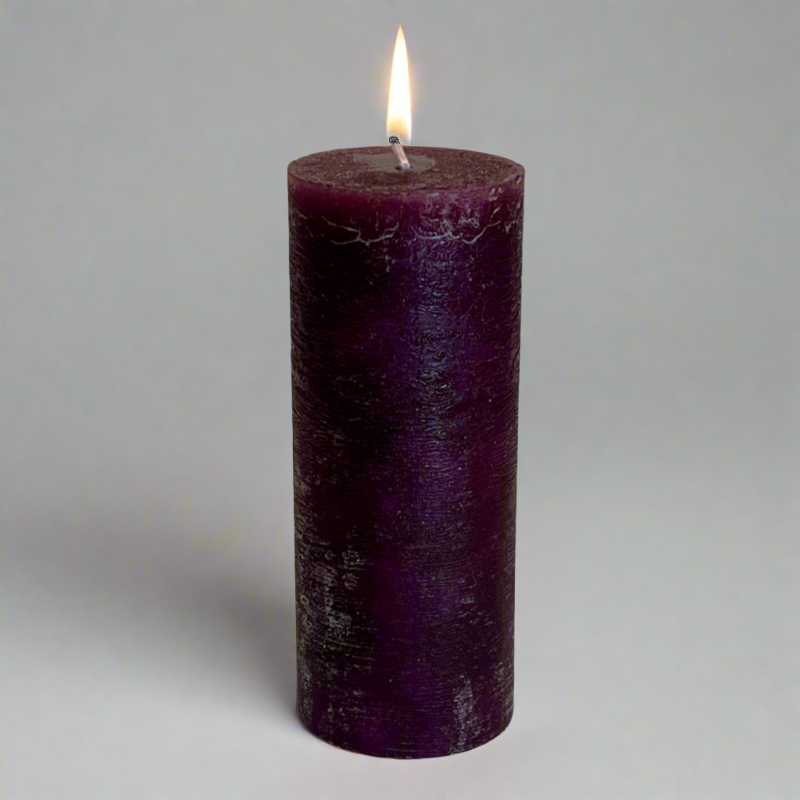 Rustic-pillar-candle-7x17-Berry