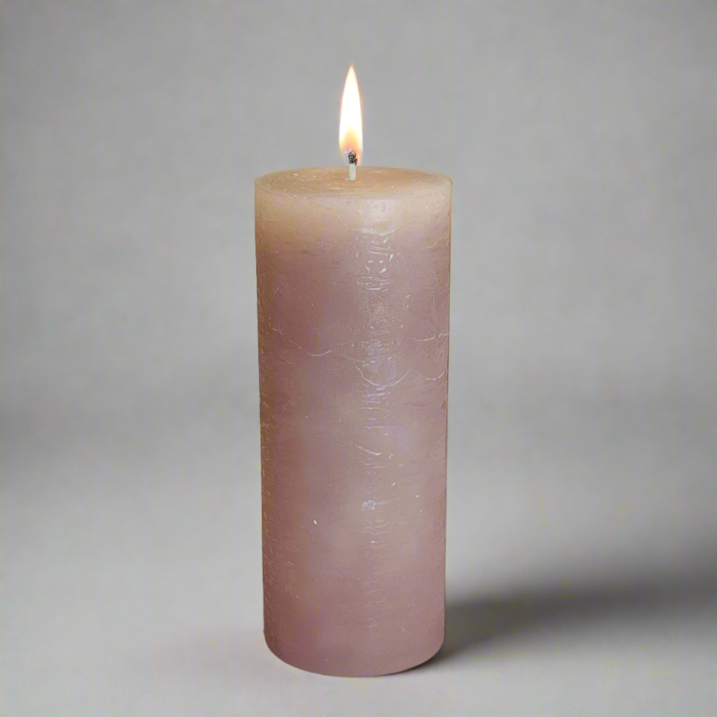 Rustic-pillar-candle-7x17-Dustypink