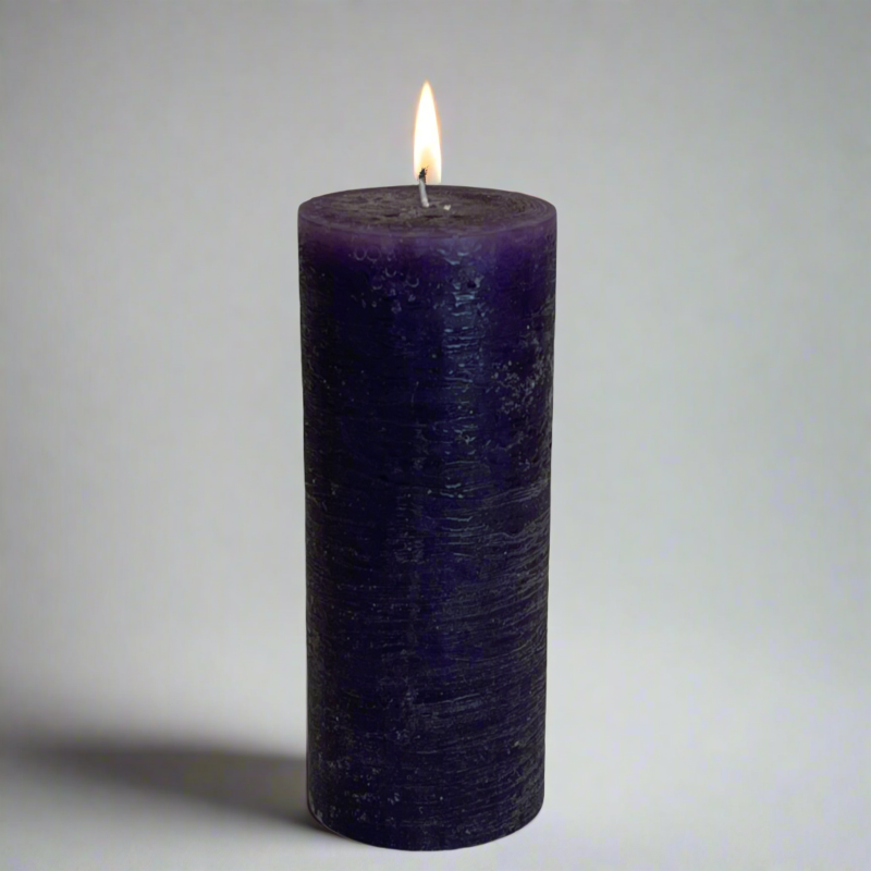 Rustic-pillar-candle-7x17-Plum