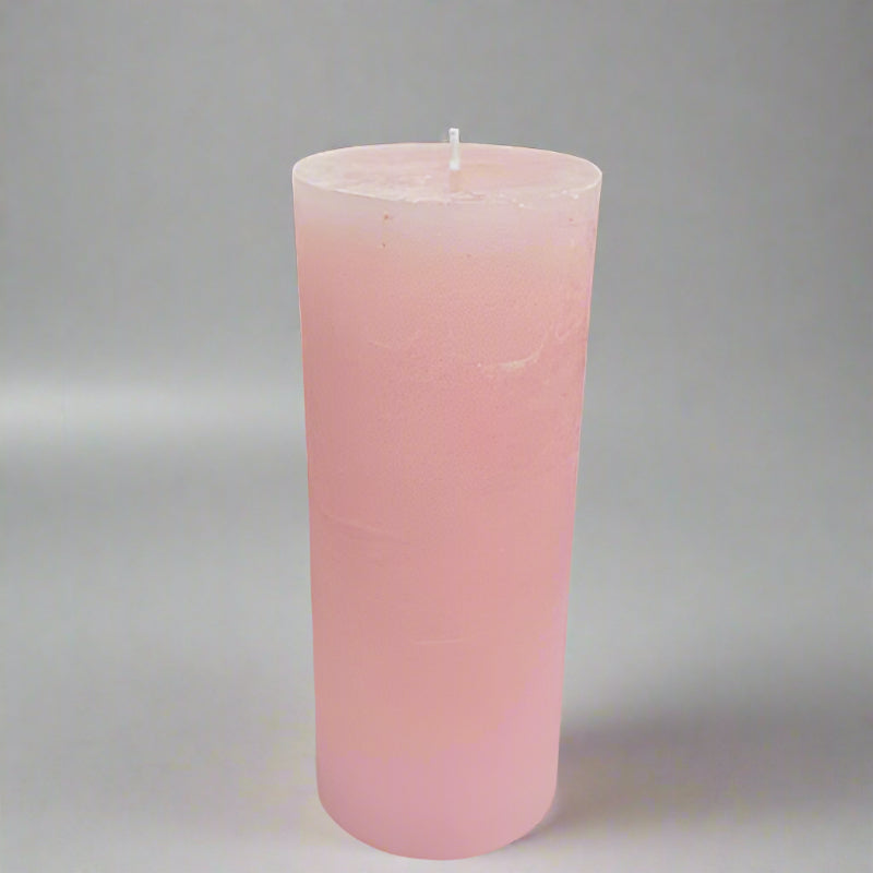 Rustic-pillar-candle-7x17-Rose