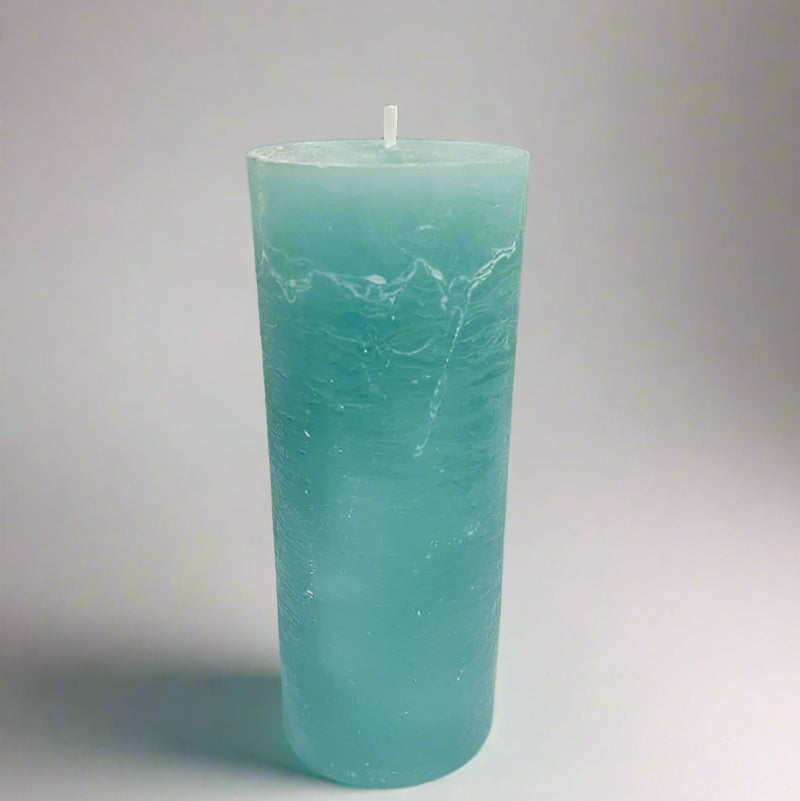 Rustic-pillar-candle-7x17-Turquoise