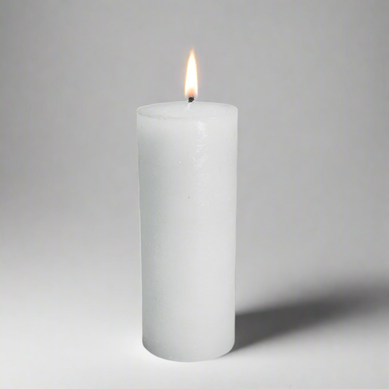 Rustic-pillar-candle-7x17-White