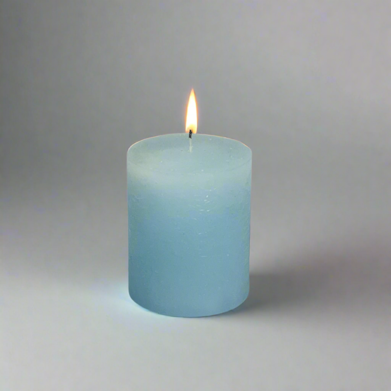Rustic-pillar-candle-7x8-Light-blue