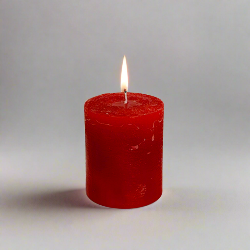 Rustic-pillar-candle-7x8-Red