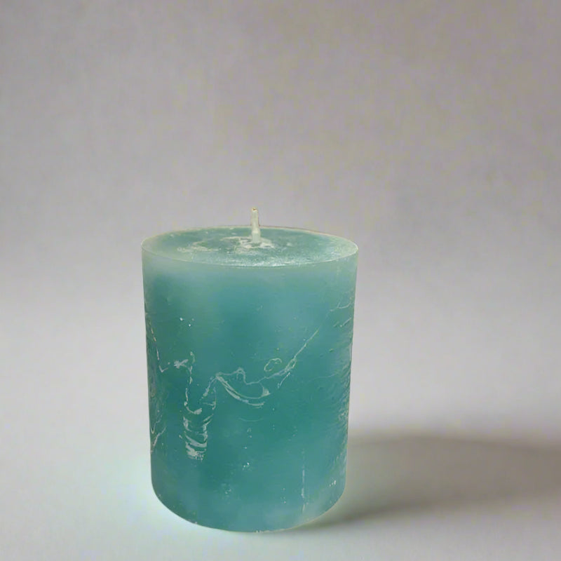 Rustic-pillar-candle-7x8-Turquoise
