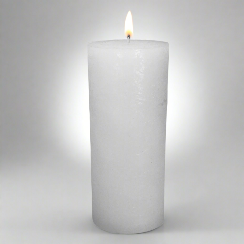 Rustic-pillar-candle-8x19-White