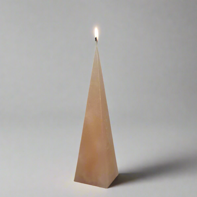 Rustic-pyramid-candle-Salmon