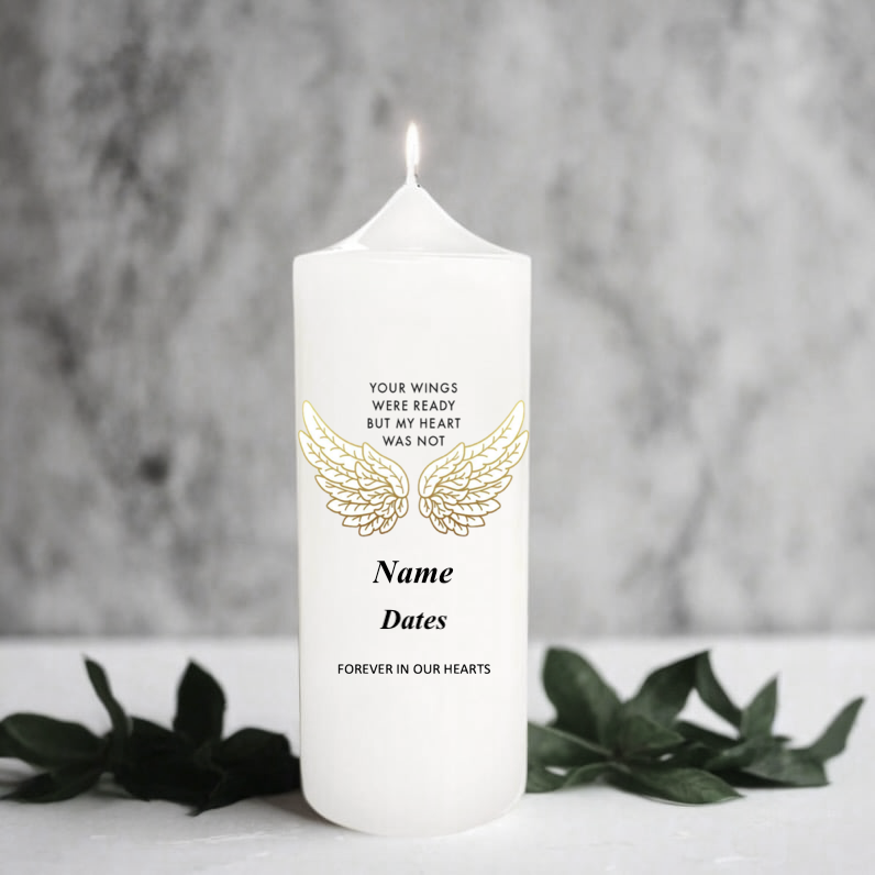 "Your Wings Were Ready" Memory Candle - Customised
