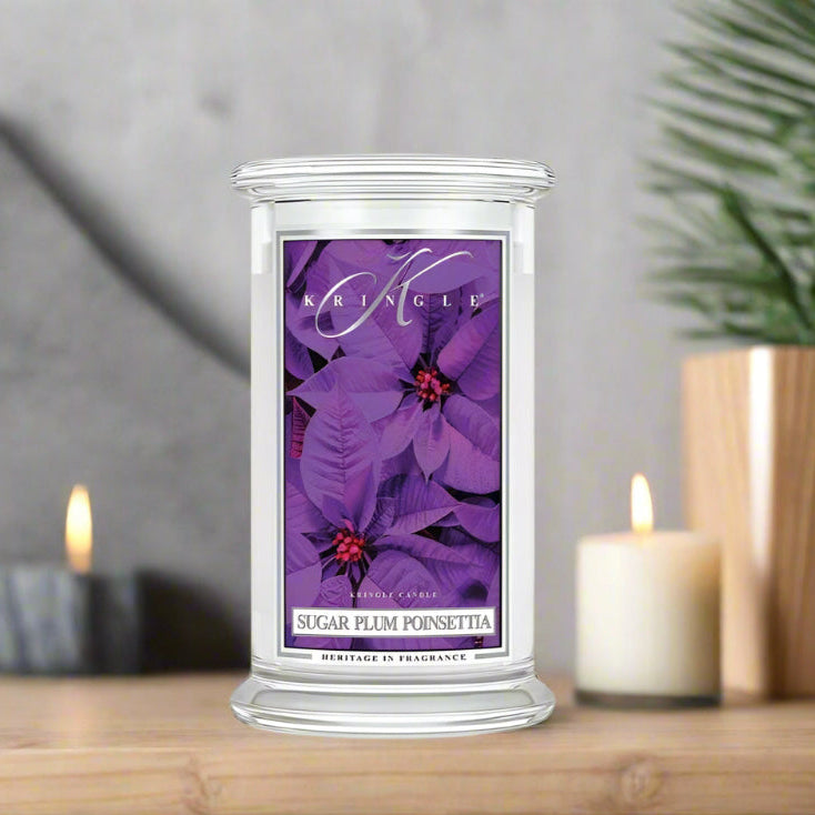 Kringle Candle large jar sugar plum poinsettia