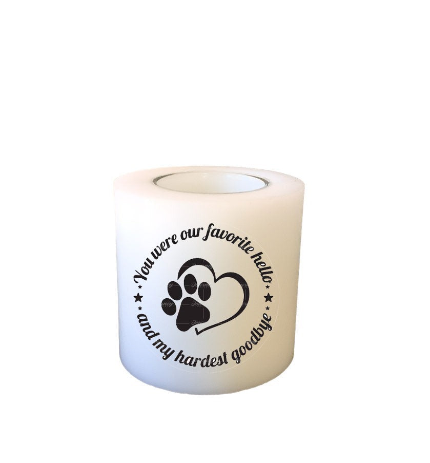 everlasting candle with paw