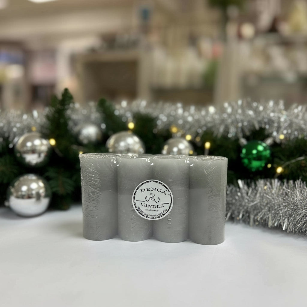 4 advent candles in grey colour