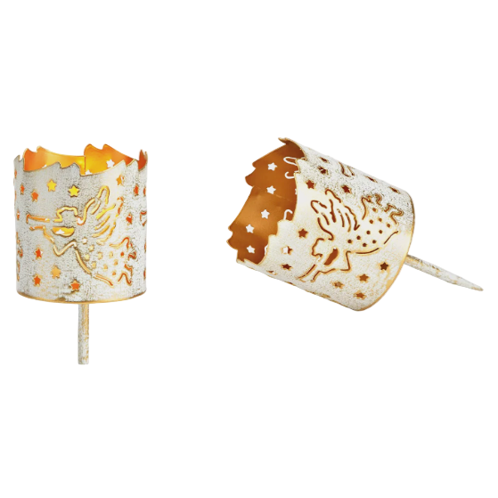 4 candle picks with angels gold and white advent