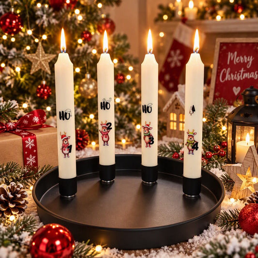 Black Metal Candle Tray with 4 Magnet Holders