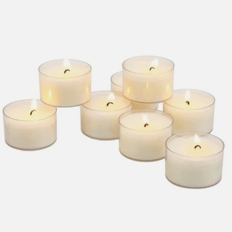 8 tealights clear cup unscented
