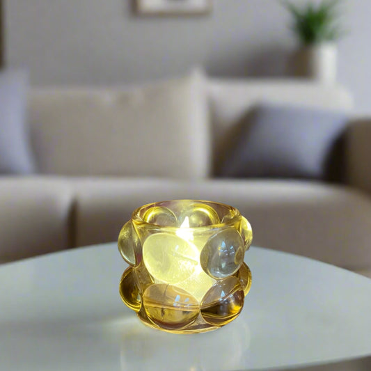 Amber-bubble-glass-holder-led