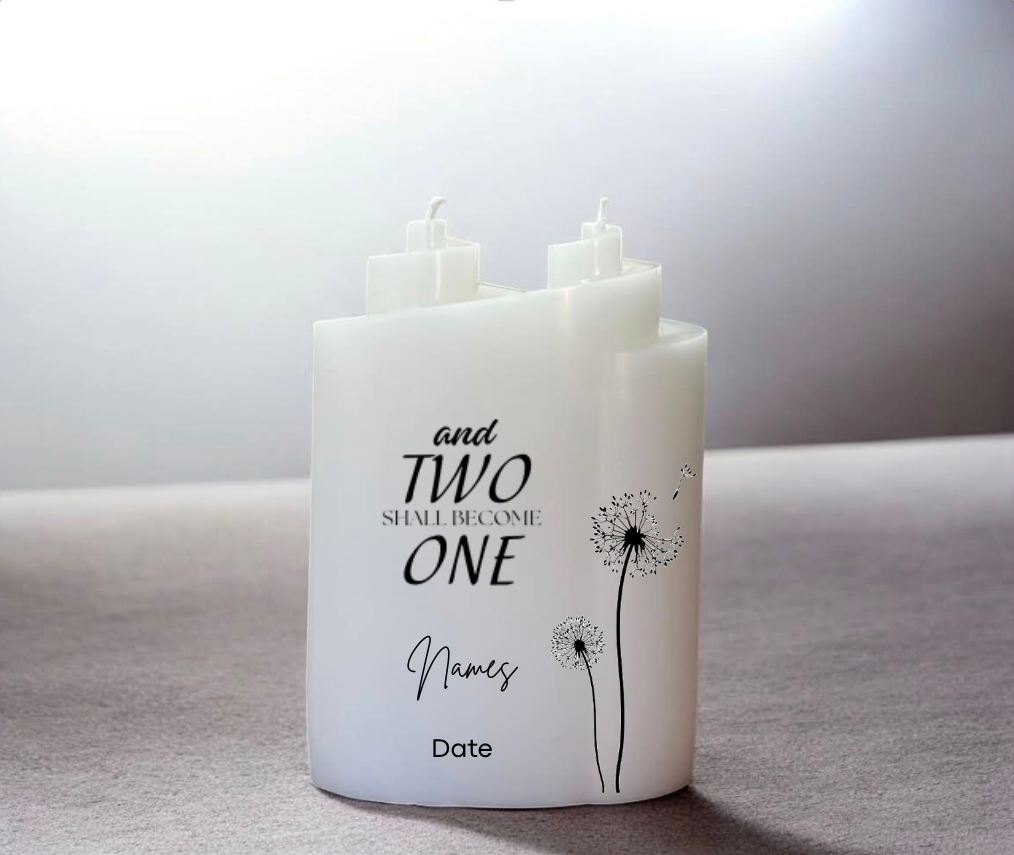 Wedding Candle Design "Dandelion" - 2 wicks