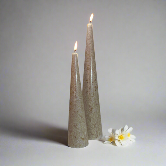 Crystalwax-Tiwa-cone-candle-set-Sand