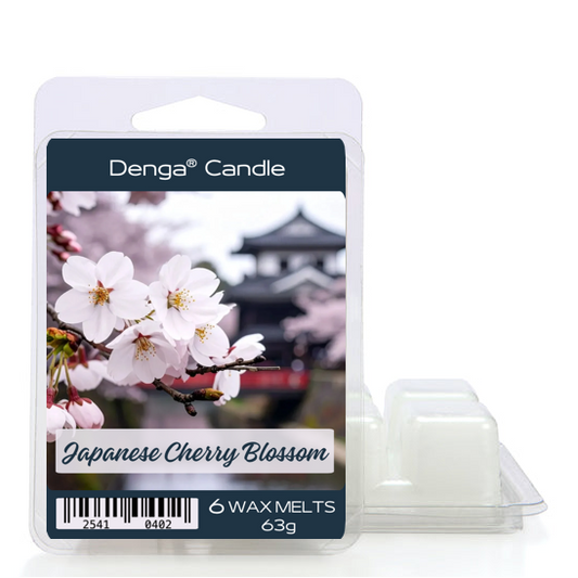 Denga Candle Japanese Cherry Blossom wax melts packaging on a white background