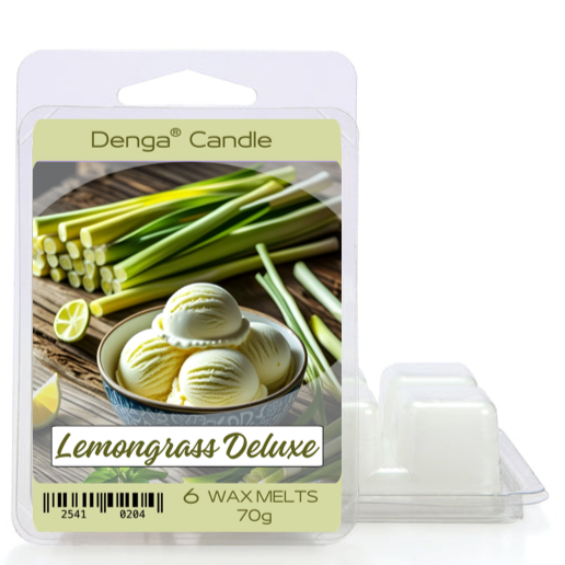 Denga Candle Lemongrass Deluxe wax melts packaging on a white background