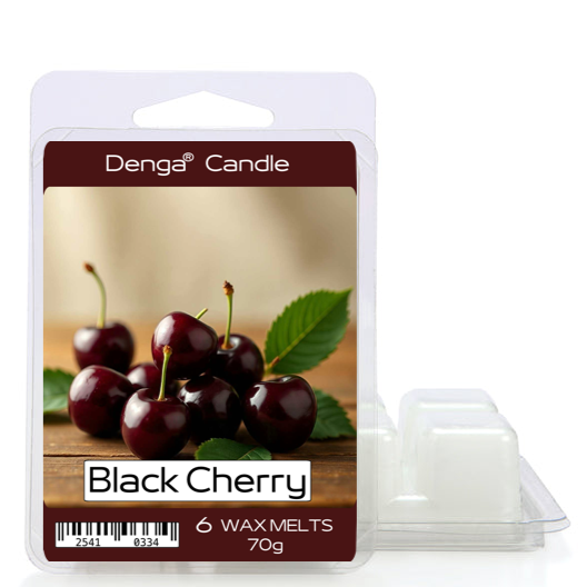 Denga Candle Black Cherry wax melts packaging on a white background